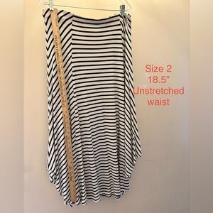 Chico’s Black & Ivory Stripe Maxi Skirt Sz 2 Large